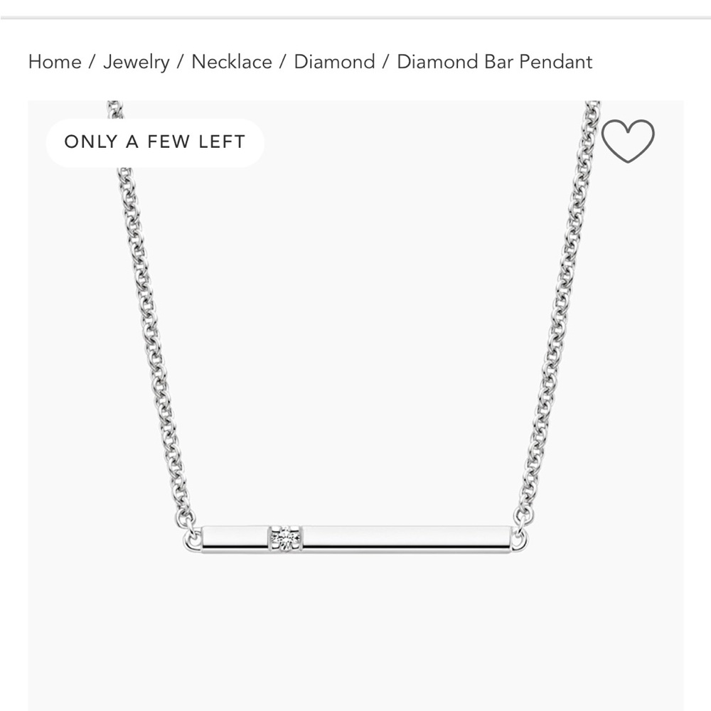 Silver Diamond Bar Necklace